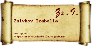Zsivkov Izabella névjegykártya